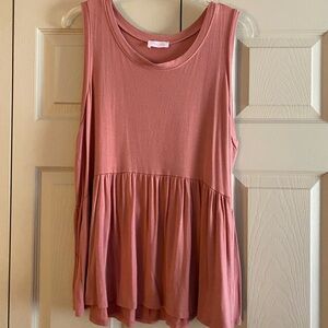 Pink Lily Dusty Rose Sleeveless Tank Top